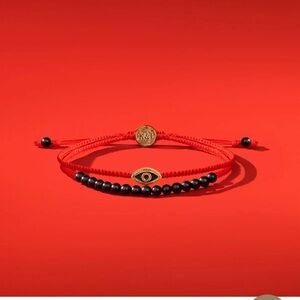Karma and Luck Red String Matte Onyx Evil Eye Bracelet  men Valentines Day gift